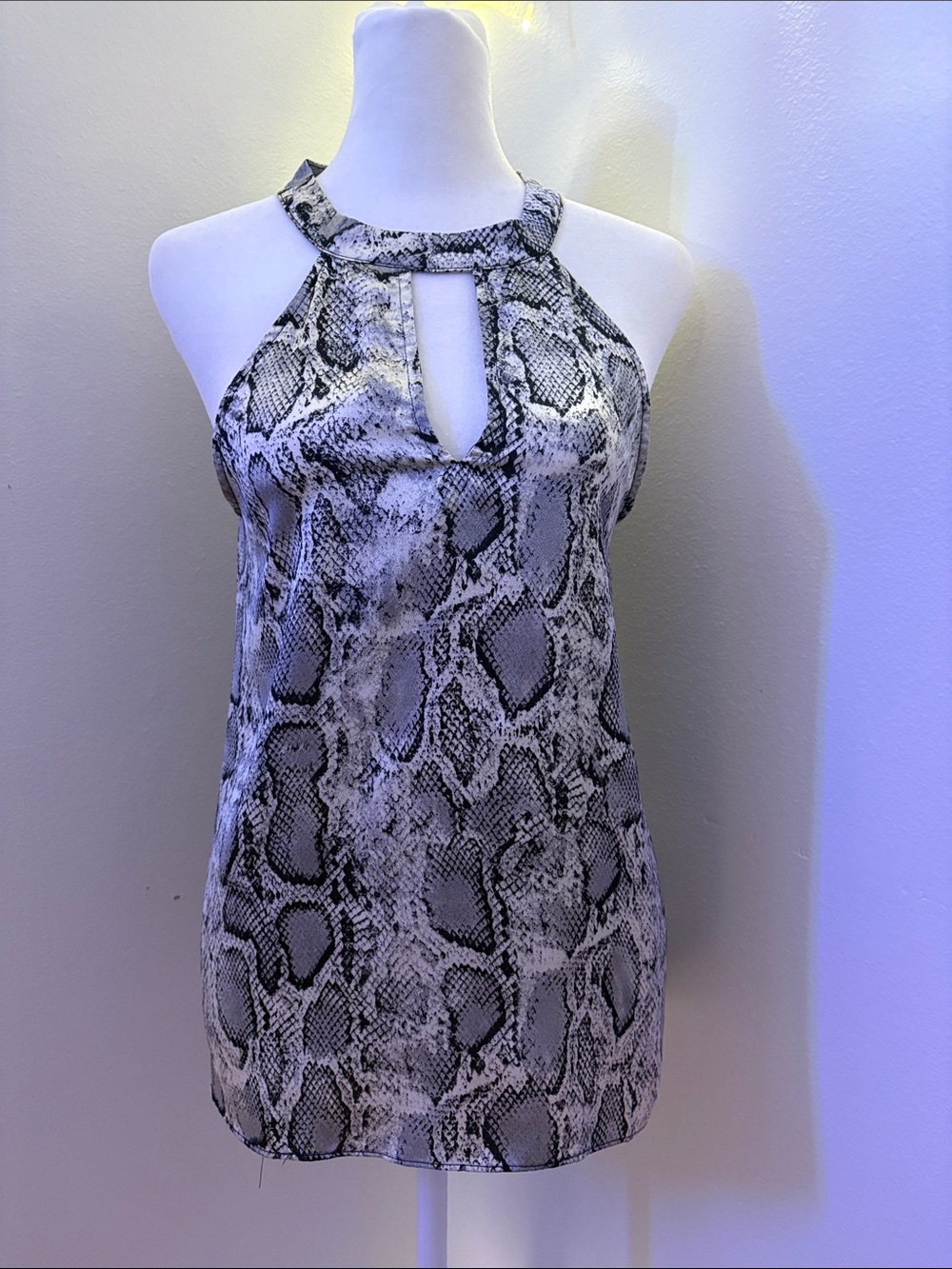 TCEC Snake-Print Halter Camisole - Black & White